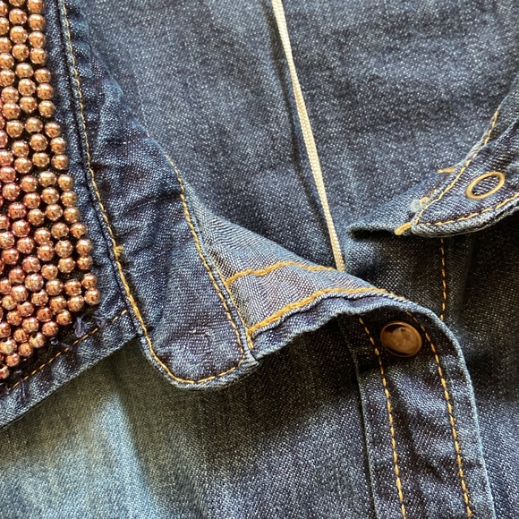 Beaded Jean button down - Picture 5 of 7